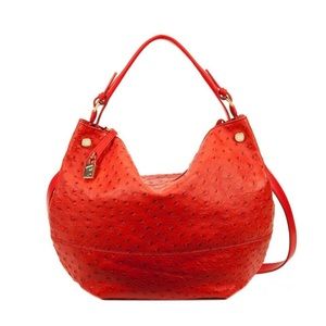 Furla Montmartre Ostrich Embossed Hobo   Bag